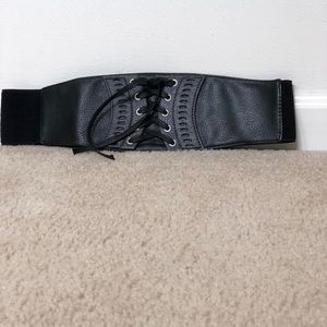 Faux leather waist belt